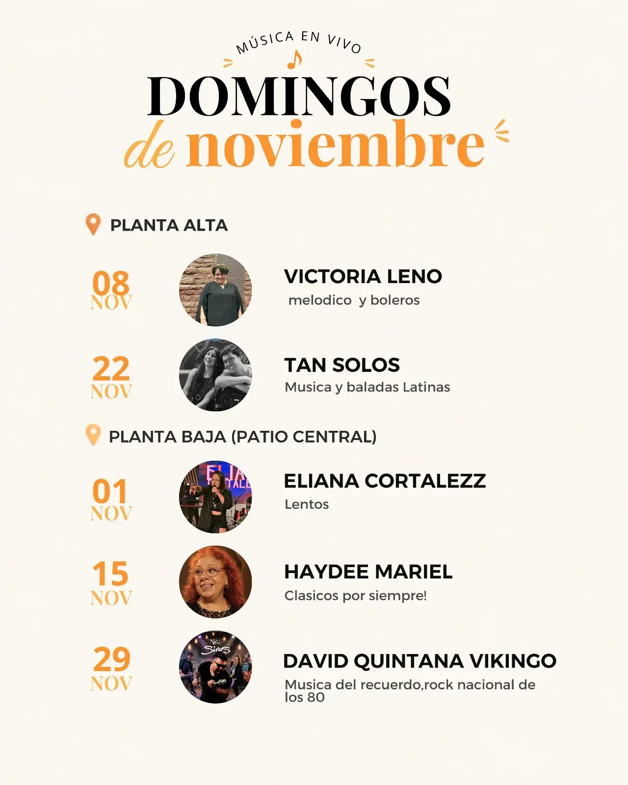 Música en vivo todos los domingos de noviembre en el Yerba Buena Shopping, en Planta Alta y Patio Central